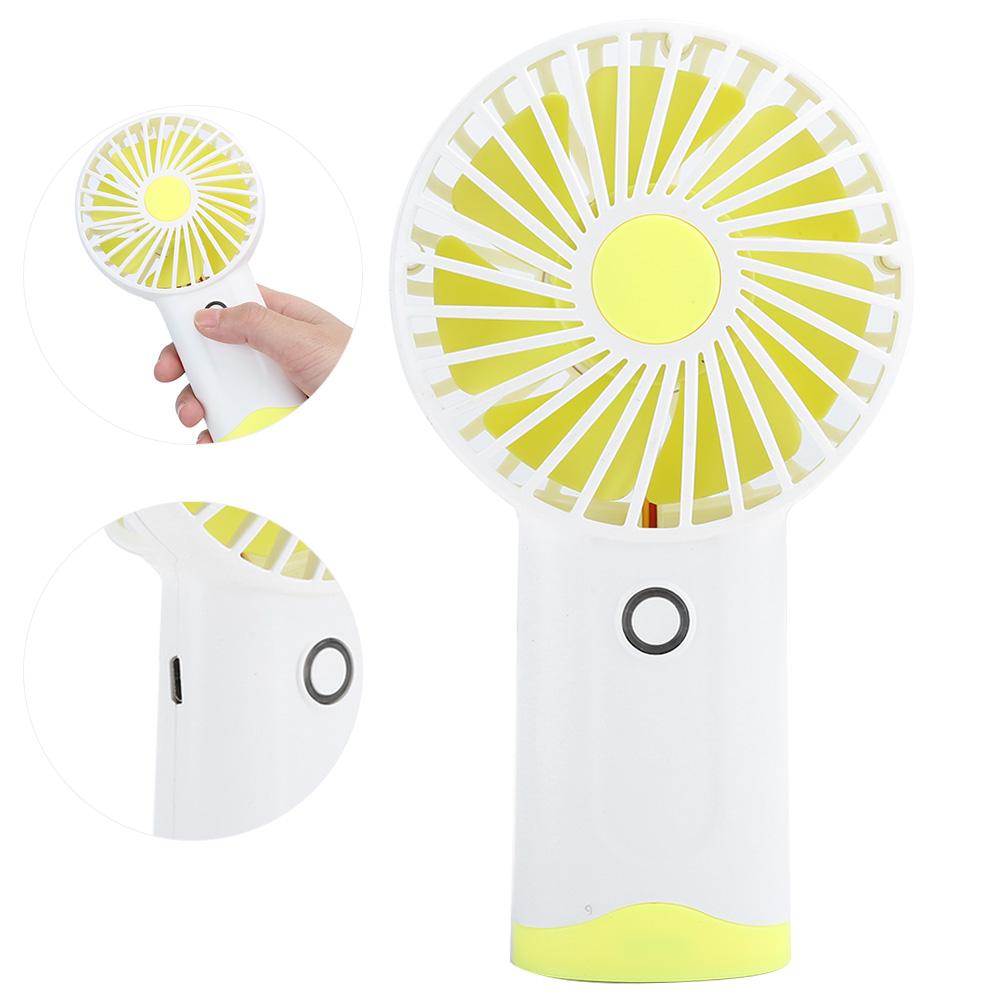 Mini Fan Handheld Portable Summer AirCooling Tool for Office Dormitory Desktop(Yellow )