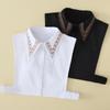 XL Embriodery Shirt Fake Collar for Women Sweater Detachable Collar Female Autumn Sweater Blouse Tops Vest Style False Collars