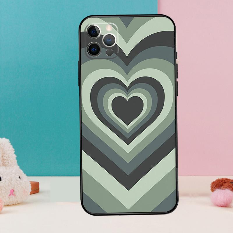 Latte Love Groovy Coffee Heart Pink Phone Case For iPhone 17 Air 16 15 14 12 11 13 Pro Max 12 13 mini 15 16 Plus 16e Cover Coque