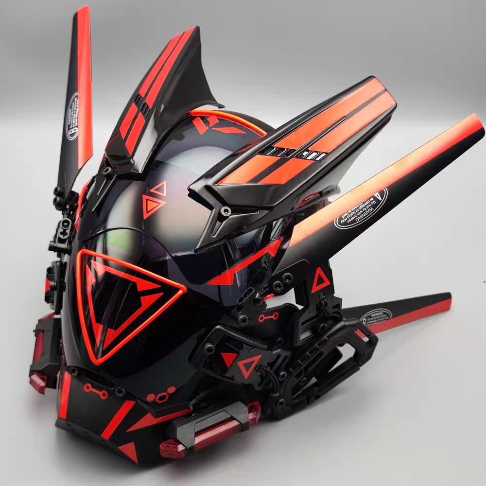 Tactical Punk Mecha Mask Sci-fi Technology Full Face Mask Halloween Role-playing Cosplay Techwear Headgear