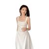 French Wind Pleated Design Suspender Dress Women's Summer Pure Desire Wind Waist Thin a Word Sleeveless Long Dress