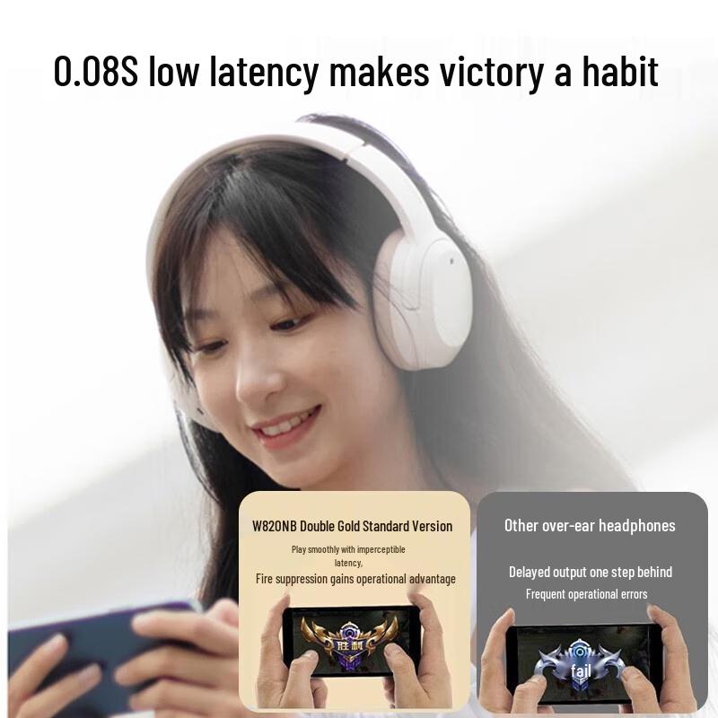 Edifier W820NB Dual Gold Active Noise Cancelling Wireless Headphones