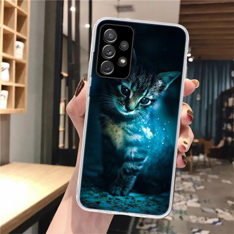 Cool Animal Big Cat Tiger Soft Phone Case For Samsung Galaxy A52 A53 A12 A13 A22 A23 A32 A33 A72 A73 5g A02s A03s A50s Pattern C