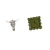 Tribal Bull Head Sculpture Ornament And Square Wall Clock Art for Farmhouse Bedroom Office Bathroom