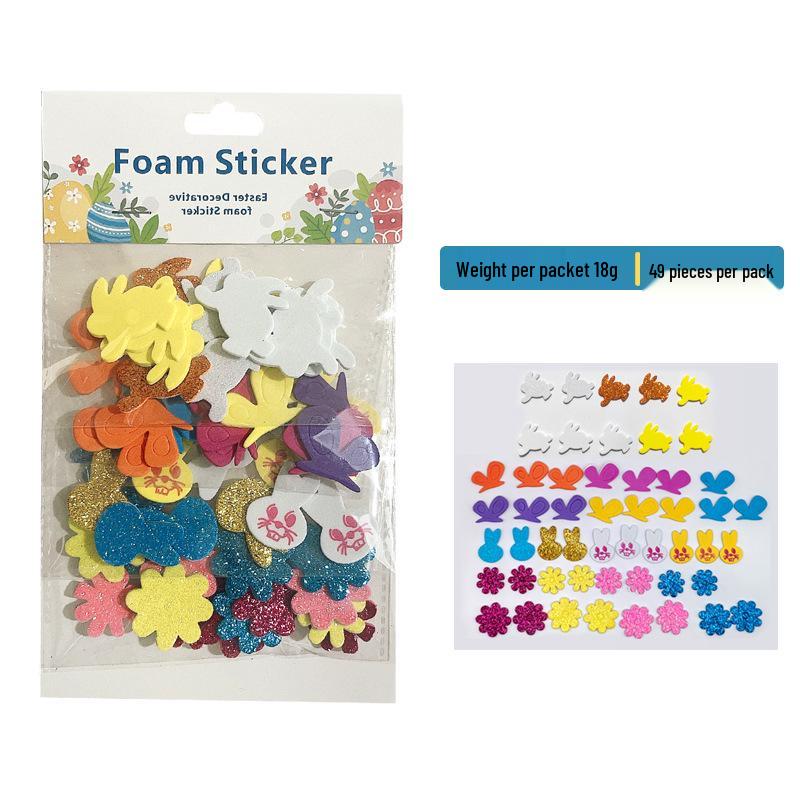 

3D Easter Decorative Stickers: Easter Eggs, Cartoon Bunnies, Butterflies, and More