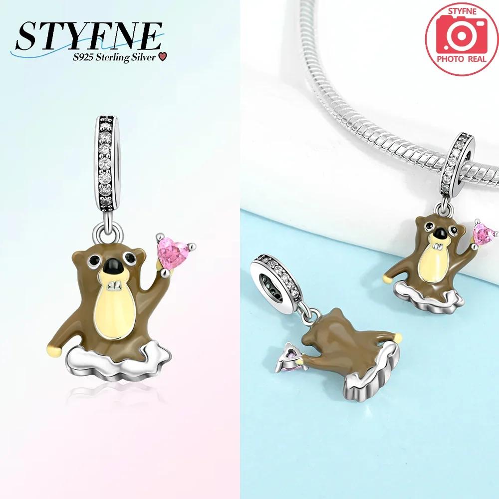 Original Orange Squirrel Cute Animal Pendant Bat Spider Beads Fit Braceletcopper Women Accessory Fine Gift Diy Jewelry