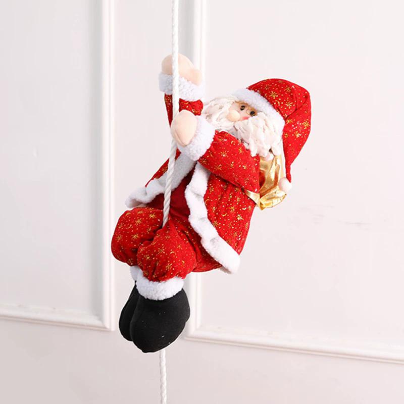 Merry Christmas Hanging Santa Claus Climbing Rope Doll Pendant Christmas Tree Ornament Xmas Decorations Pendant