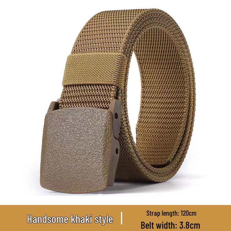 

Мужской тактический ремень из нейлонового холста со стальной пряжкой - Прочный, универсальный и повседневный. 120cm хаки