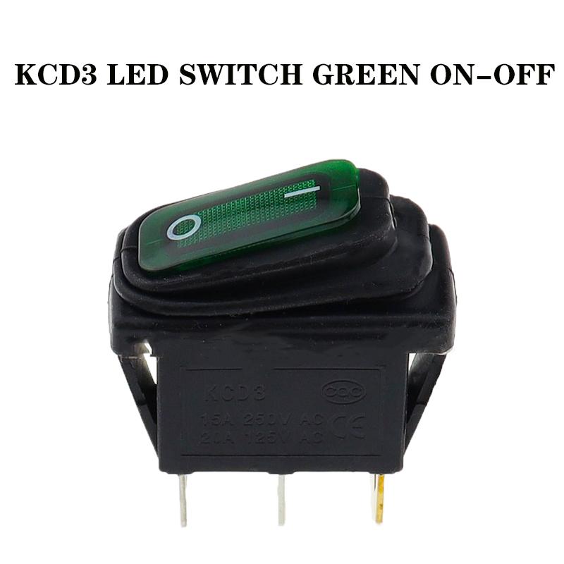 KCD3 Waterproof Rocker Switch ON-OFF/ON-OFF-ON 3Pin,2/3 Position,Electrical Equipment With Lighting Power,15A 250VAC/20A 125VAC