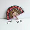 Seaweed Grass Woven Fan Semicircular Handheld Fan Natural Straw Fan  Home Decor