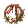 Christmas Door Decor Wreaths Realistic Hanging Wreath Garland Decoration Versatile Bow/Berry/Santa/Reindeer for Home Party Decor