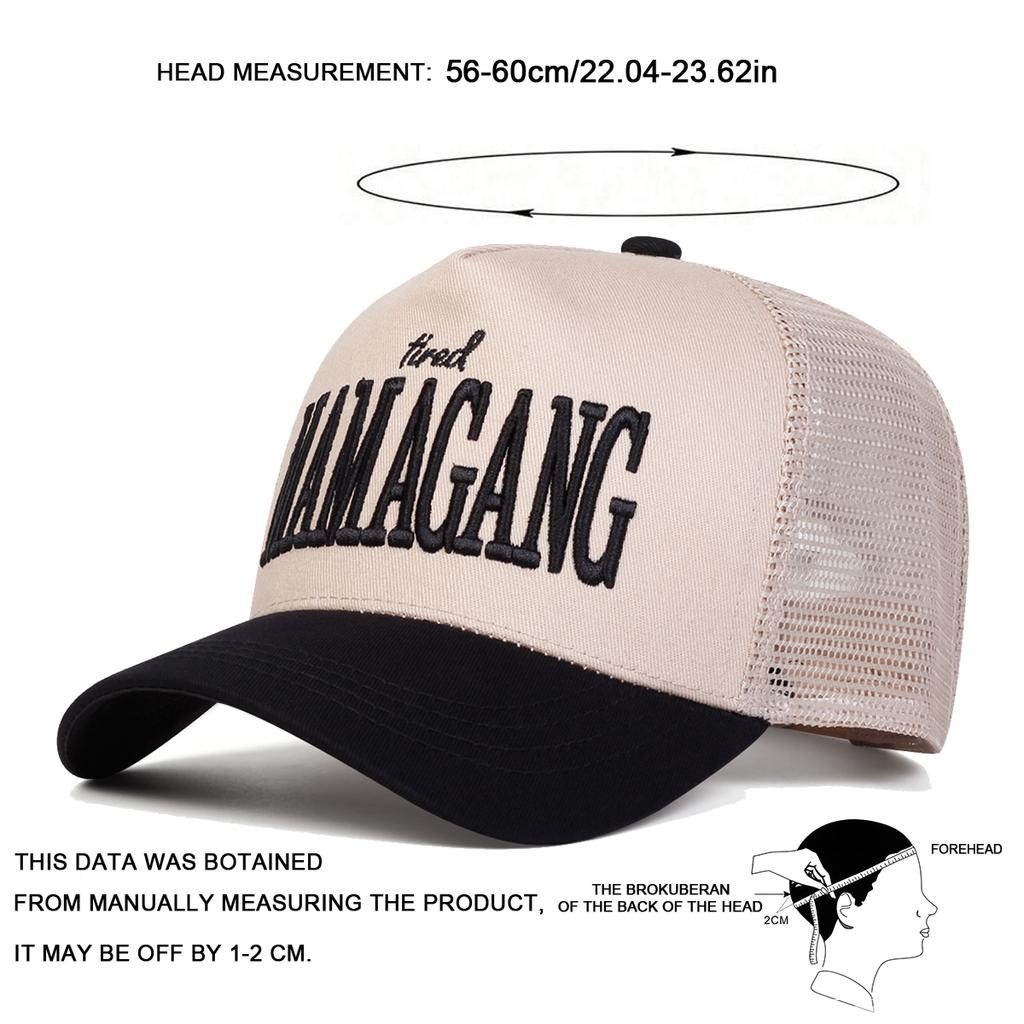 Unisex MAMAGANG Letter Embroidery Baseball Net Caps Outdoor Adjustable Spring and Summer Casual Sunscreen Hat