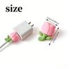 2Pcs Tulip Flower Cable Protector, Cute Decorative Charger Cable Cover, Compatible with Phone Charging Cables