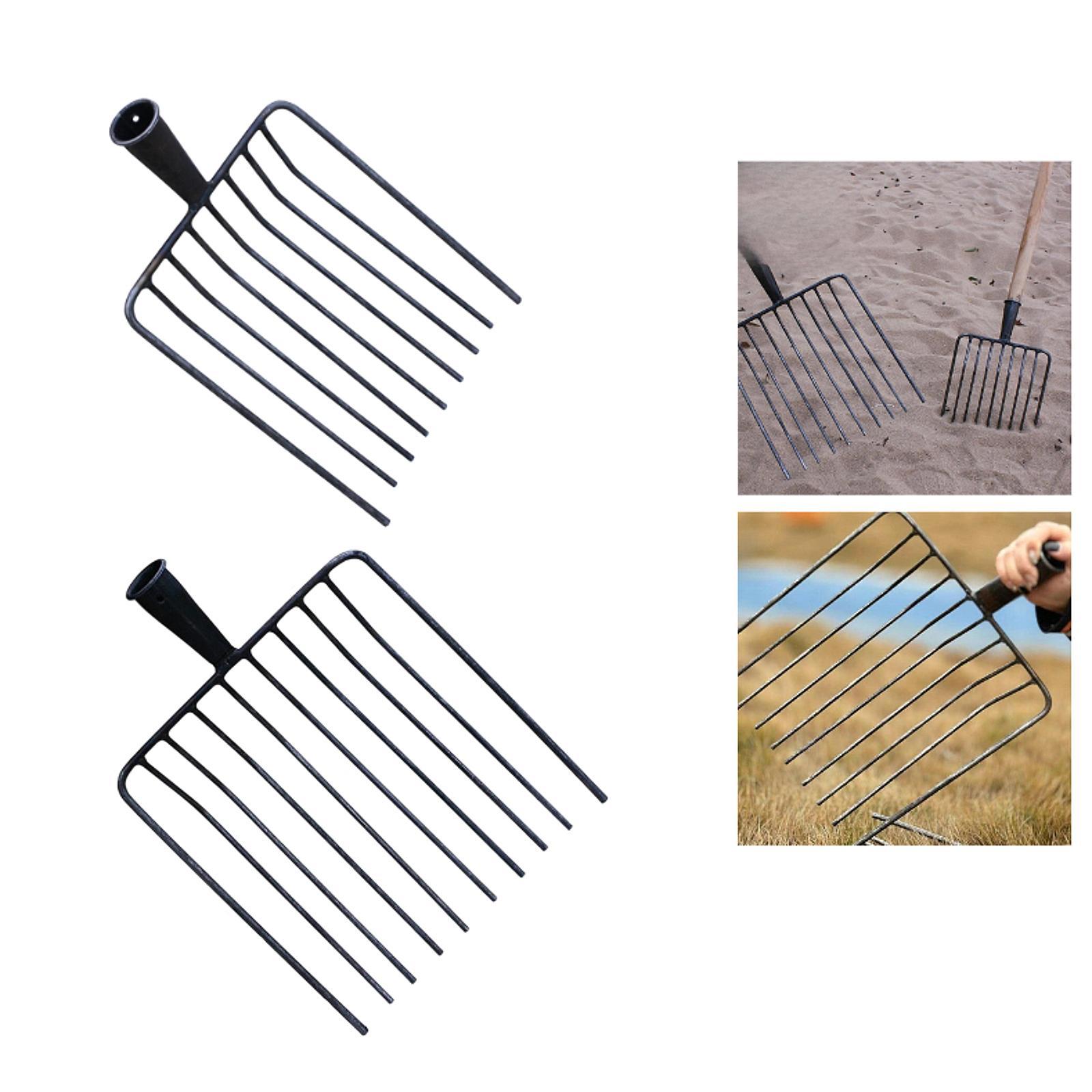 Вилы Инструмент Запасная Головка Вилка для Сена без Рукоятки Профессиональные Садовые Принадлежности для Уборки Листьев Мусора 9 Teeth