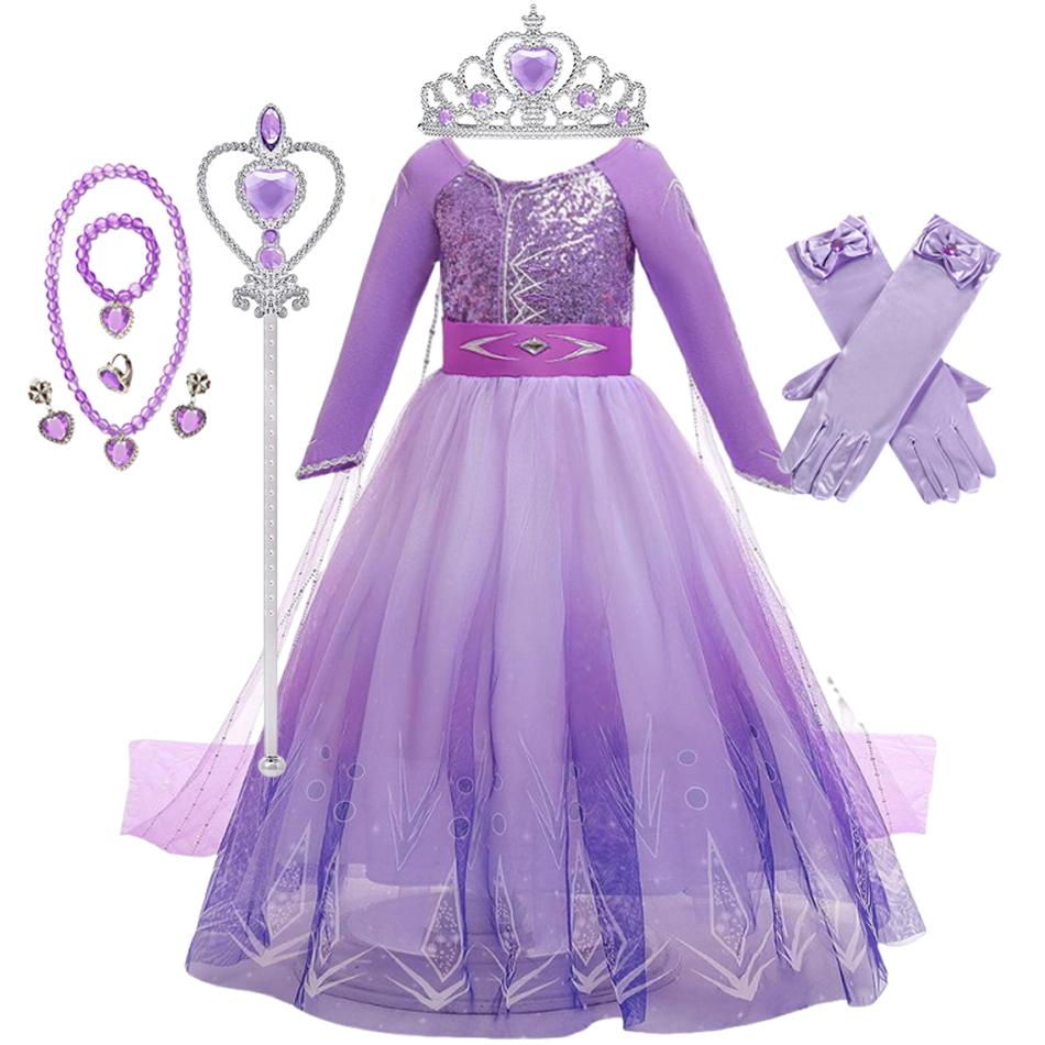 Girls Princess Dress Snow Queen Costume Carnival Party Halloween Kids Clothes Birthday Party Dress