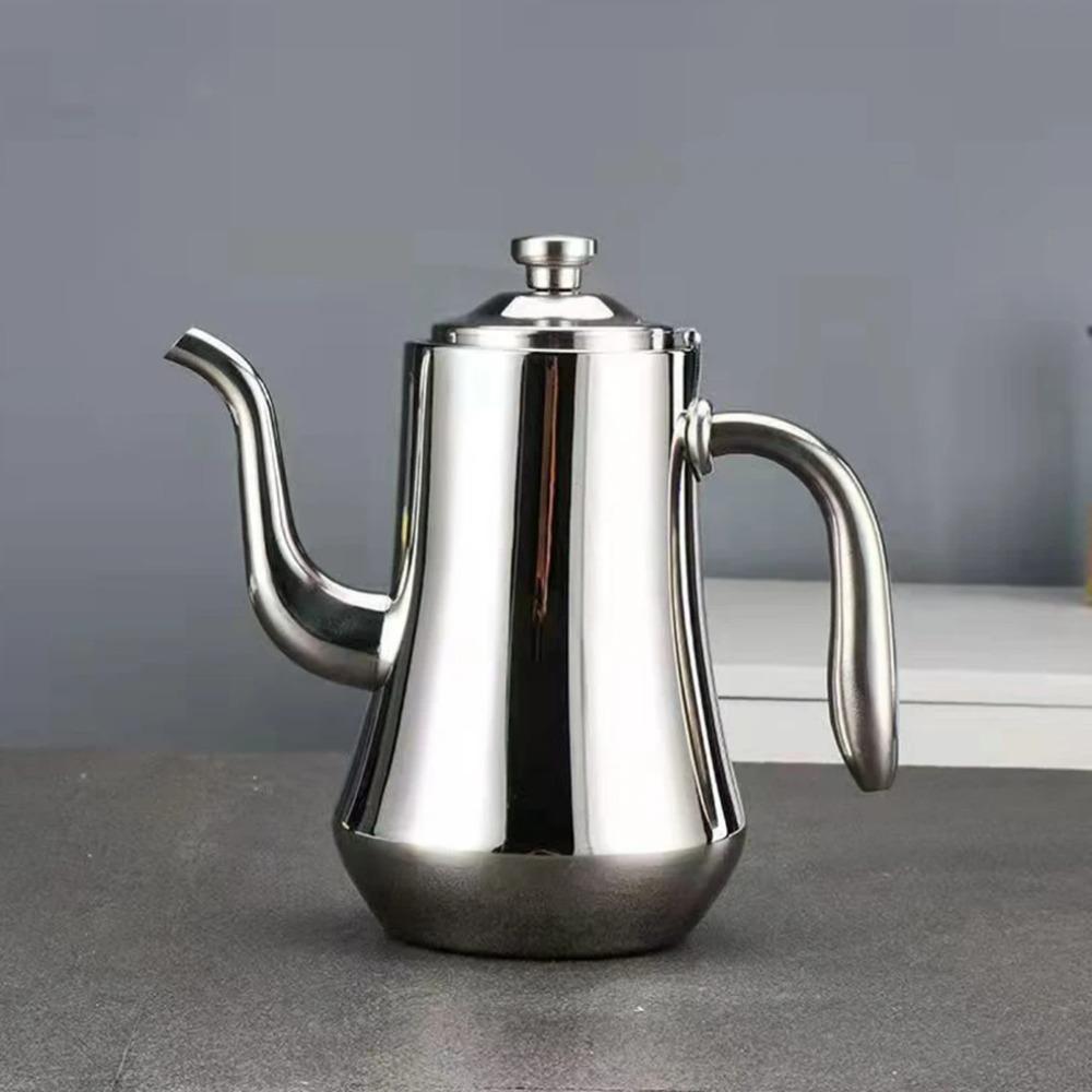 

Чайник из пищевой нержавеющей стали, Большой емкости с длинным носиком и ситечком для чая, Ресторанный чайник, Нагреваемый чайник, 1,5 л