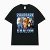 Vintage Klassisches Shabbark Shalom Jüdischer Hund Druck T-Shirt Herren Damen Oversize Locker Kurzarm T-Shirts Lässige Mode T-Shirts