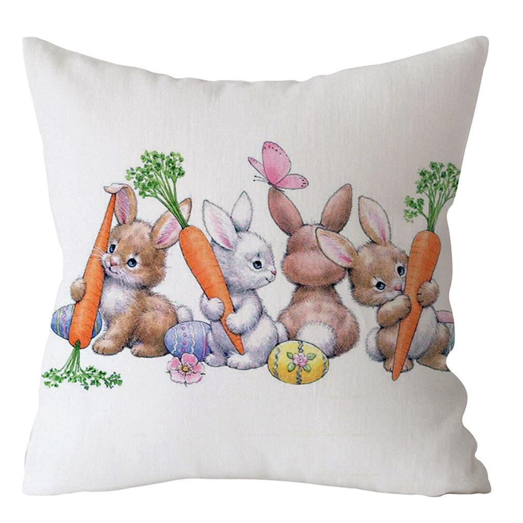 

Easter Print Case Polyester Sofa Car Cushion Cover Home Decor