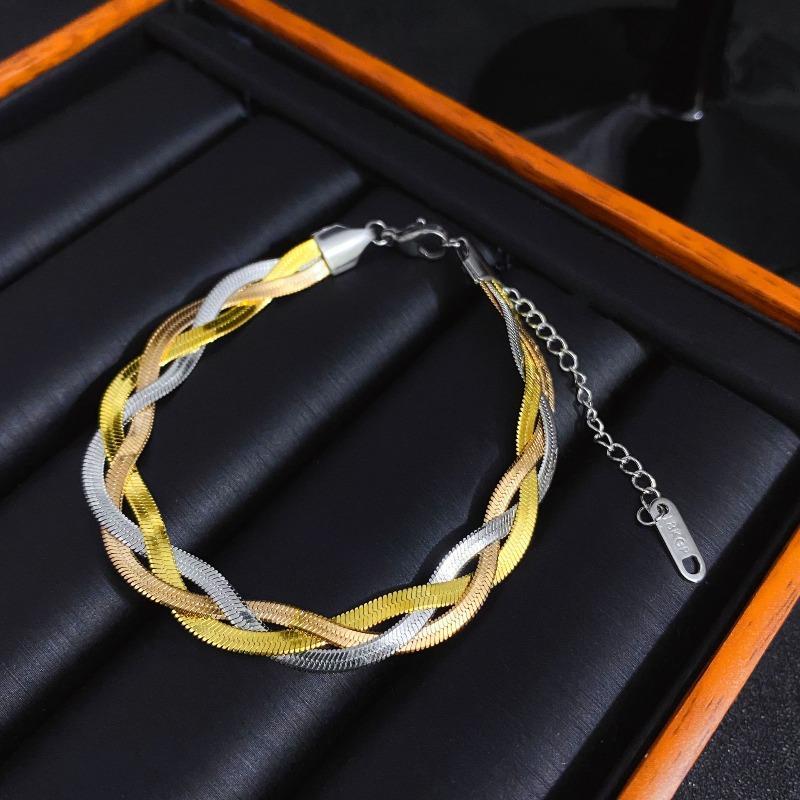 Spicy girl three-color braided necklace and bracelet set - crisscross unique necklace accessories