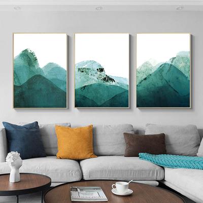 Neue Chinesische Stil Abstrakte Landschaft Malerei Grüne Berge Poster Wand Kunst Leinwand Malerei Bilder Wohnzimmer Dekoration