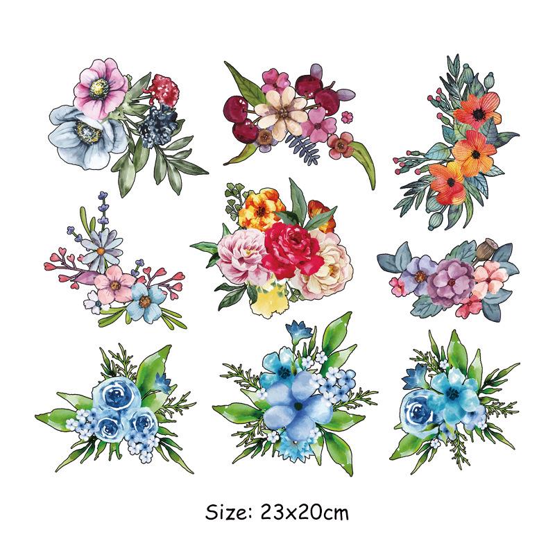 New Full-Page Flower & Butterfly Heat Transfer Sticker