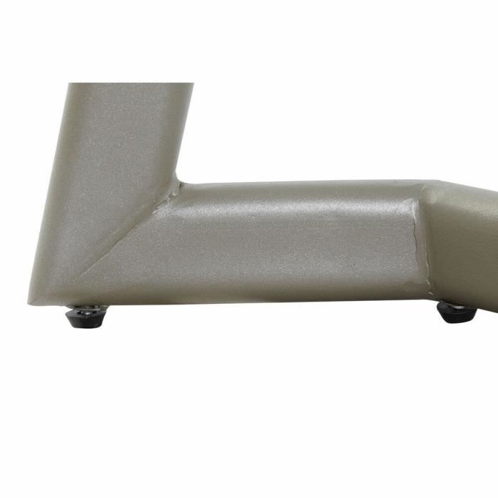 Table de salle à manger - Verre doré - Métal blanc - 140x80x76 cm - Rectangulaire