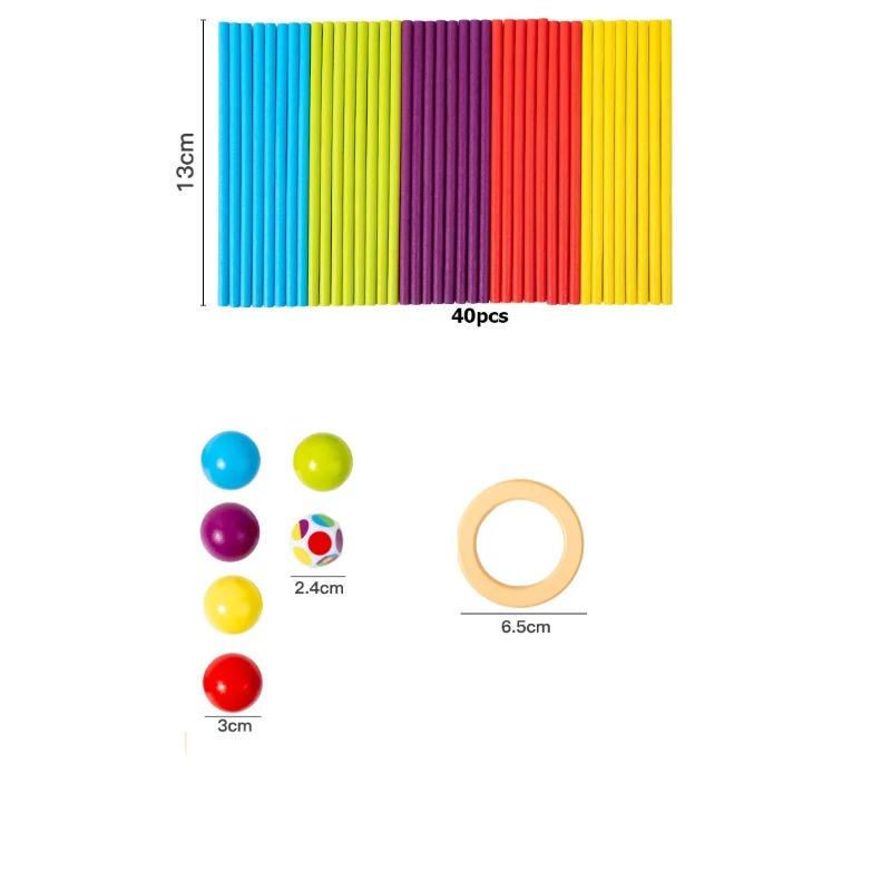 New 3in1 Wooden Stick and Tower Game Arithmetic Early Education Montessori Toys Thinking Training Parent-child Interactive Toy