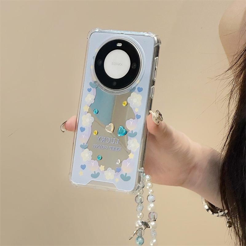 Zhitai Huawei Mate60/50/40Pro Case with Nova11/10 P60 Bracelet Compatible Mirror Cover