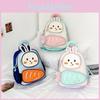 Childrens Animal Cartoon Rabbit And Carrot Pattern Dualshoulder Bag With Air Cushion Straps For Preschool