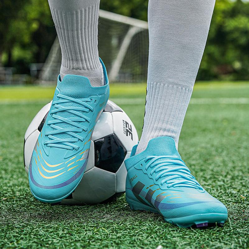 Męskie Wysokie Buty Piłkarskie FG Długie Kołki Buty Piłkarskie dla Dorosłych Lekkie Profesjonalne Treningowe