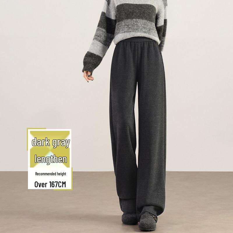 

Women s Wool-Blend Wide-Leg Pants, Petite, White, Drape, Casual, Suitable for Spring, Autumn, and Winter. L