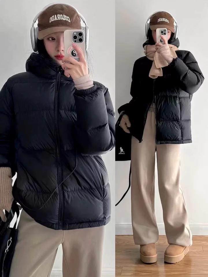 Women's Pink Hooded Down Jacket 2025 - New Arrival, Warm, Thickened, Loose Fit, Cotton-Padded Winter Coat