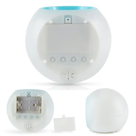 Round Colorful Backlight LED Time Date Temperature Display Snooze Alarm Clock