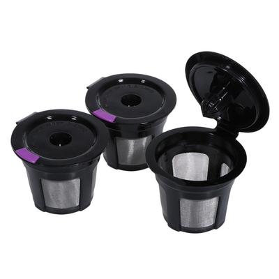 4 Stück Wiederverwendbarer Kaffeefilter Universell Passend Nachfüllbarer Filter K-Tasse Edelstahl Lebensmittelgeeignetes PP Espresso-Siebkorb