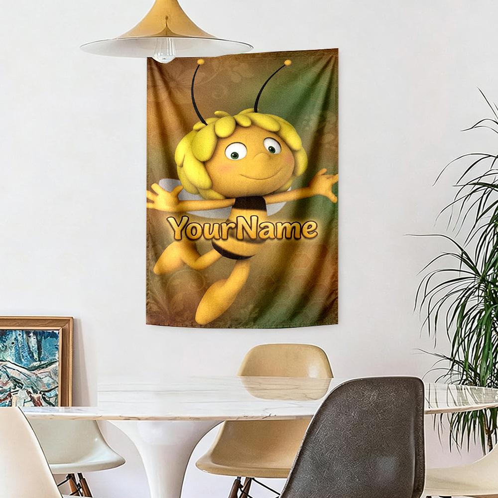 Biene Maja Custom Your Name Wall Decor Tapestry Art For Pet Memorial Birthdaywedding Party Backdrop Family Gift