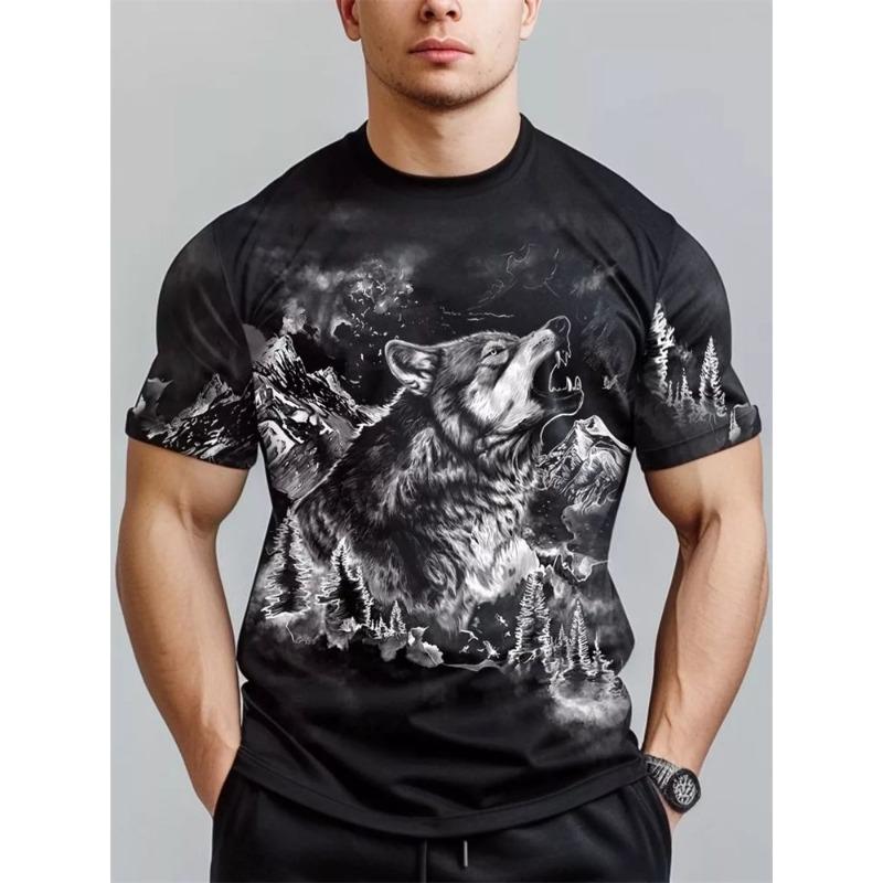 Summer Animal 3D Printed Men's Casual Loose Short Sleeved T-shirt