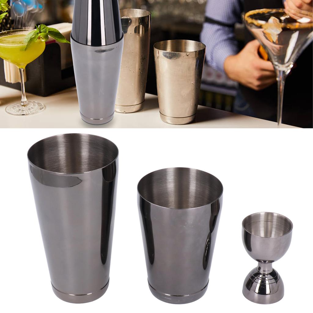 11PCS Cocktail Shaker Set Stainless Steel Drink Mixer Set Bar Cocktail Mixing Tool for HouseholdBlack