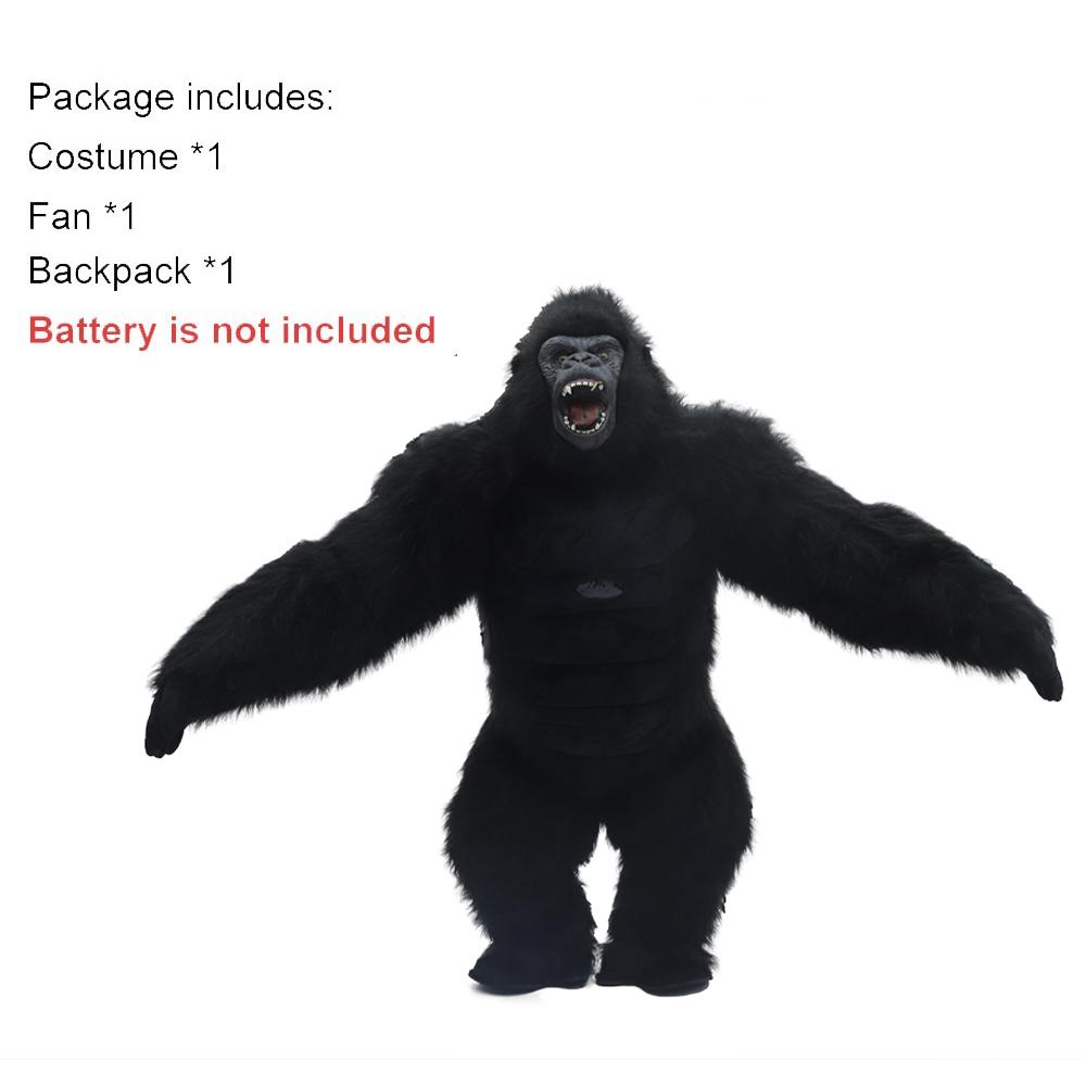 Adult Inflatable King Kong Costume Colorful Plush Gorilla Suit for Halloween Carnival Party Mascot Dress Up