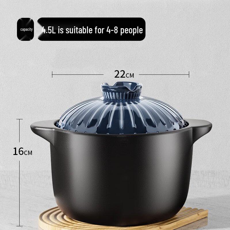 Wutuo 4.5L Glazed Ceramic Casserole Pot