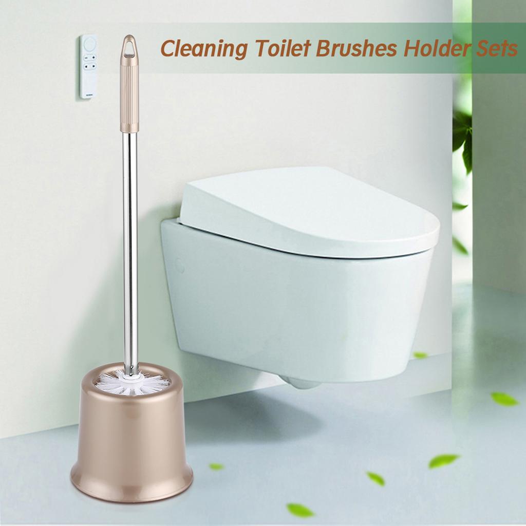 Stainless Steel Bathroom Cleaning Toilet Brushes Holder Sets Home Hotel Golden