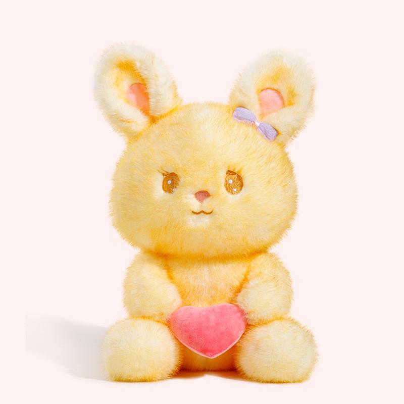 Cute Rabbit Plush Doll With Love Heart Design And Bow Decoration For Kids Gift