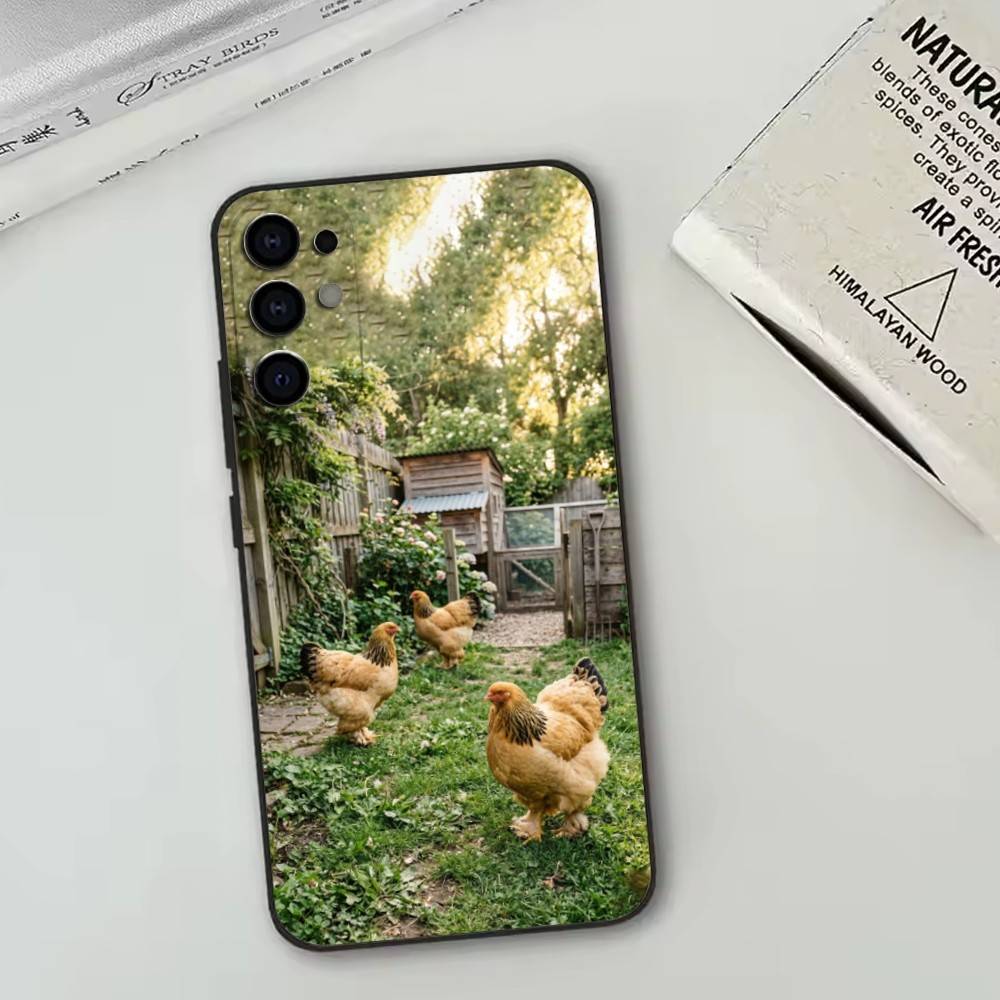 

Chicken222 Phone Case Black Silicone Soft For Samsung S25,S24,S21,S22,S23,S30,Ultra,S20,Plus,Fe,Lite Samsung S23plus5G