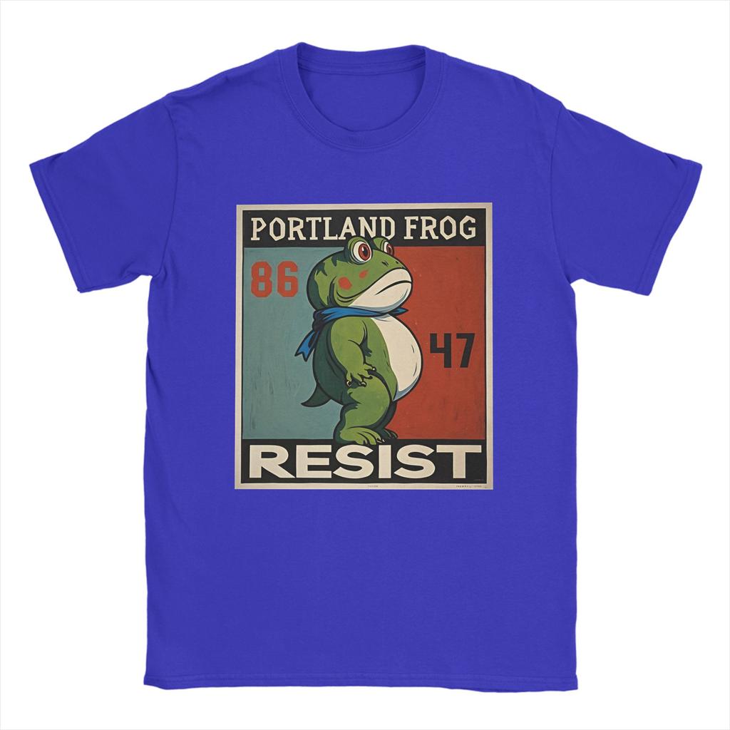 Men's T-Shirts Resist Frogs Portland Frog Stand Strong No Kings In America Since 1776 Cotton Tee Shirt Short Sleeve  T Shirts