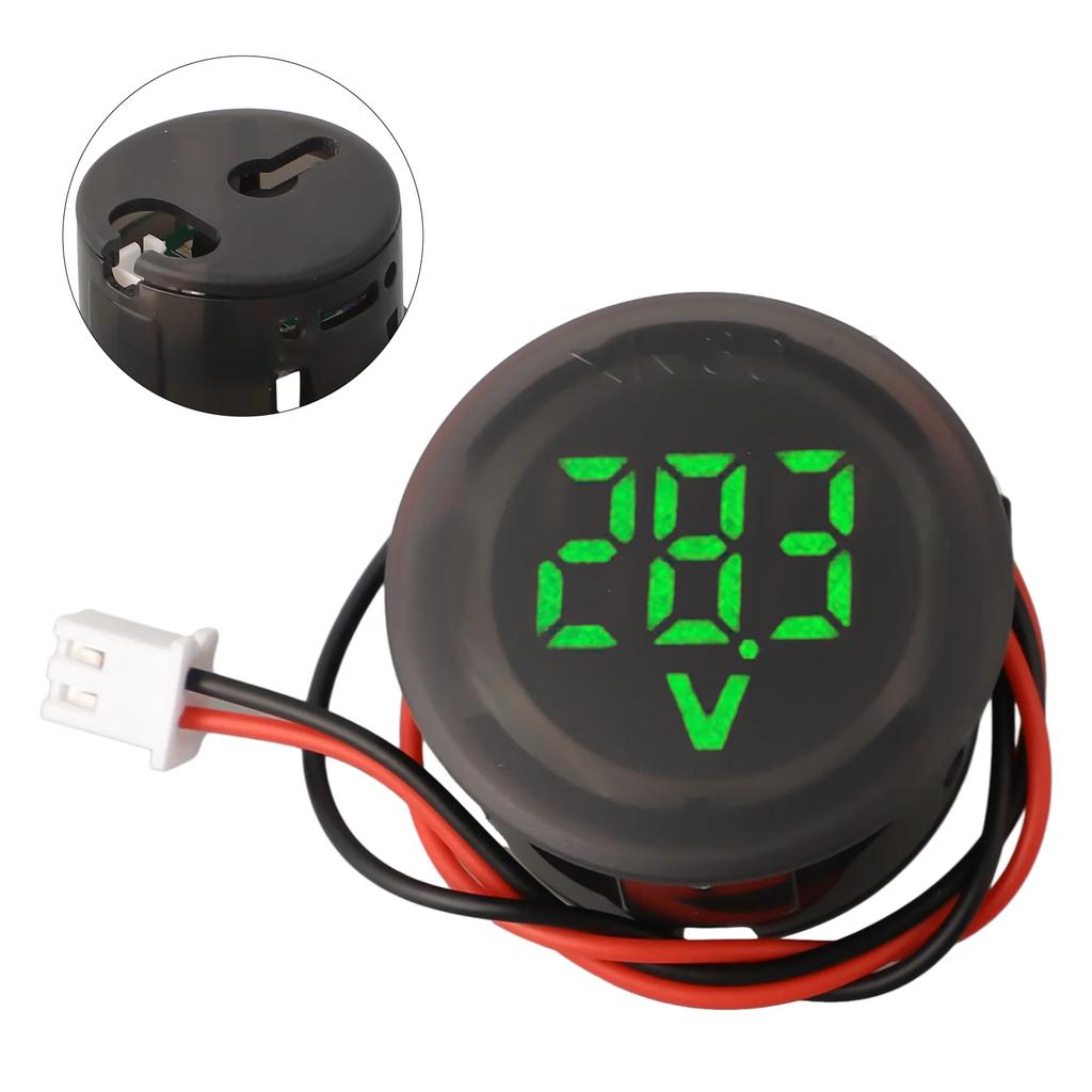 Green 12mA LED Voltmeter LED Voltmeter Diameter 30mm Small Size Compact Structure Easy To Install LED Voltmeter