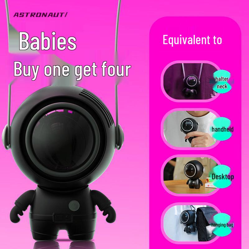 WEZHO Cartoon Astronaut Mini Portable Fan