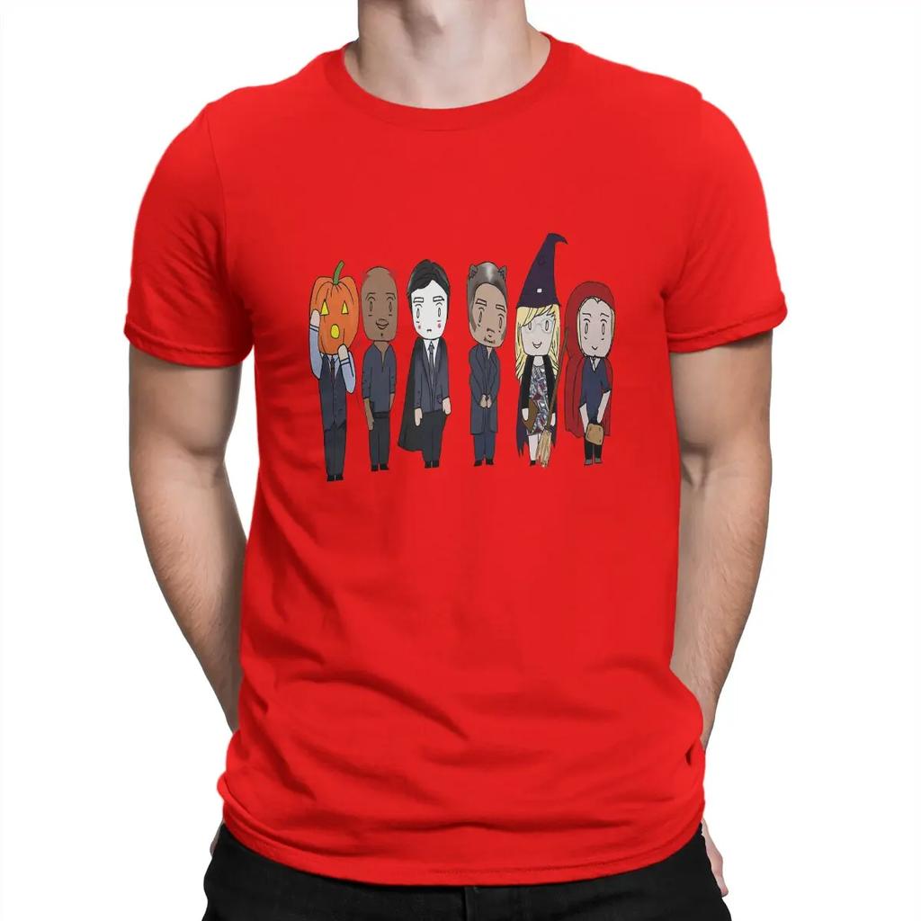 Vintage BAU Unit Criminal Minds Halloween T-Shirt Men Cotton T Shirts Criminal Minds Aaron Hotchner Short Gift Clothes