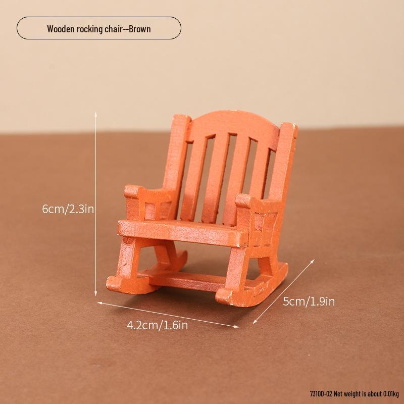 Mini Kreatives Chinesisches Stil Holz Schaukelstuhl Ornament für Wohnkultur