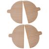 Paquete de 4 Tablas de Madera Maciza para Pizza Pan Tabla de Horneado Semicircular con Asa Cómoda Herramienta de Cocina Resistente al Calor