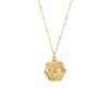 316L Edelstahl Goldfarbe Rundes Reliefblumen Anhänger Halskette Für Damen Mode Mädchen Kette Party Geschenke