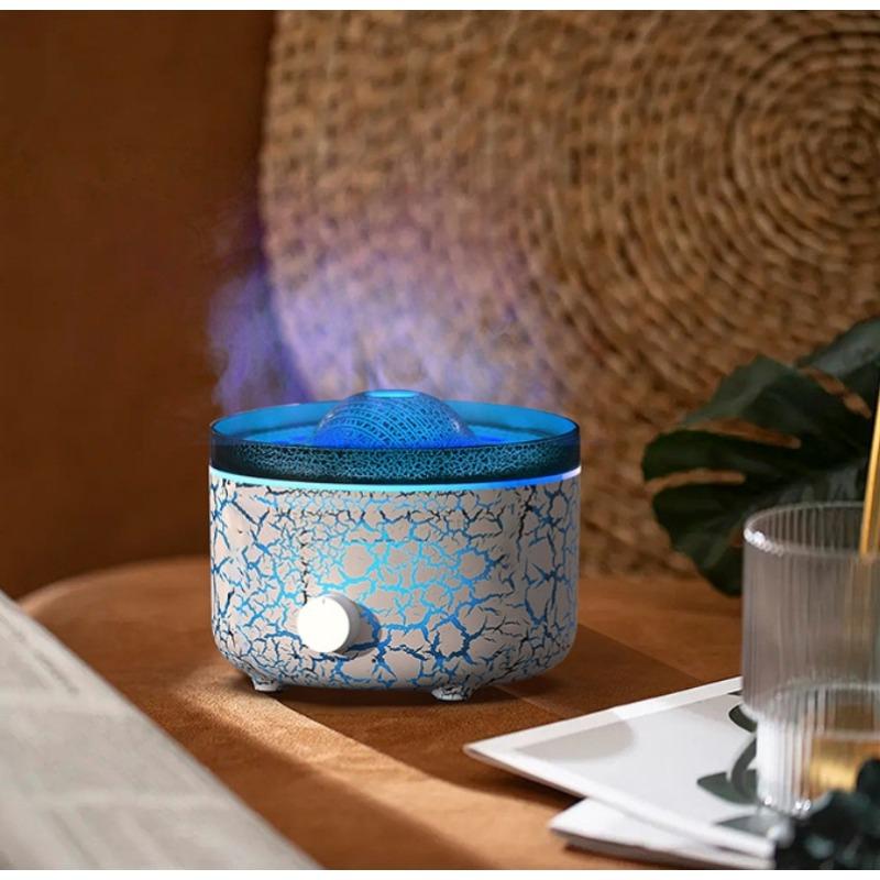 New Volcanic Lava Aromatherapy Machine Home Desktop Flame Humidifier Simulation Smoke Ring Flame Aromatherapy Machine